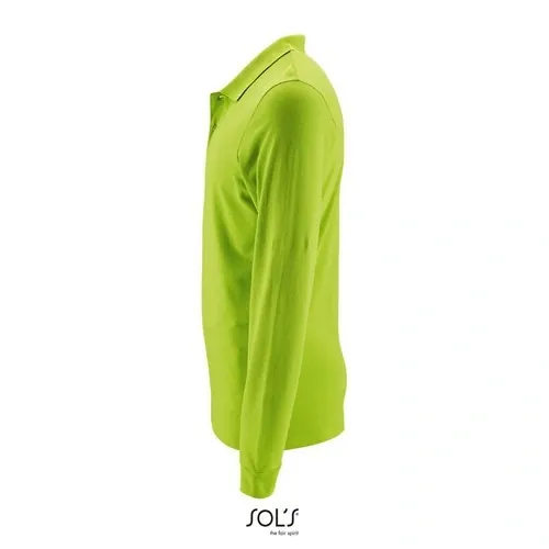 Polo Hombre de algodón Manga Larga ref S02087 - Verde Manzana Side