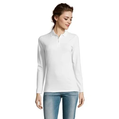 Polo piqué mujer manga larga 100 algodón impreso ref S02083