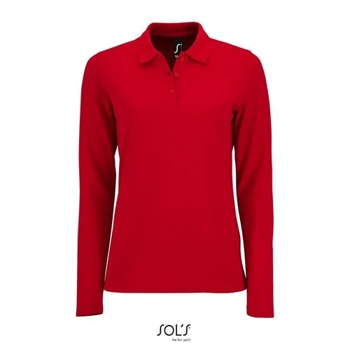 Polo piqué mujer manga larga 100 algodón impreso ref S02083