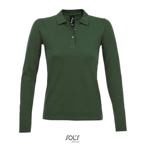 Polo piqué mujer manga larga 100 algodón impreso ref S02083
