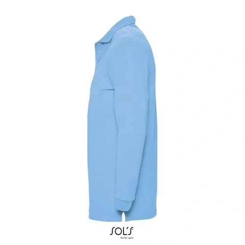 Polo manga larga algodón para uso corporativo 180GSM ref S11353 - Azul Cielo Side