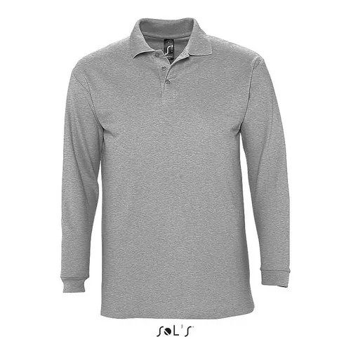 Polo manga larga algodón para uso corporativo 180GSM ref S11353 - Gris Mezcla
