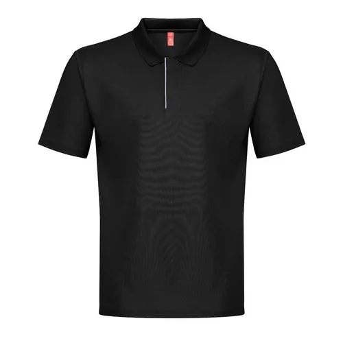Polo técnico de hombre reciclado con cuello canalé ref 30290 - Negro 01