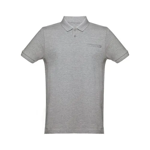 Polo unisex de algodón con cuello estilizado ref 30208 - Gris Claro Matizado