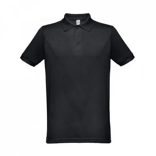 Polo unisex de manga corta con cuello reforzado ref 30268 - Negro