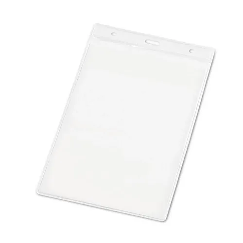 Porta credencial vertical PVC con mosquetón ref 93359 - Transparente 01