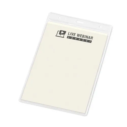 Porta credencial vertical PVC con mosquetón ref 93359 - Transparente