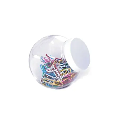 Bote porta clips transparente con 100 clips multicolor ref 4812 - S C