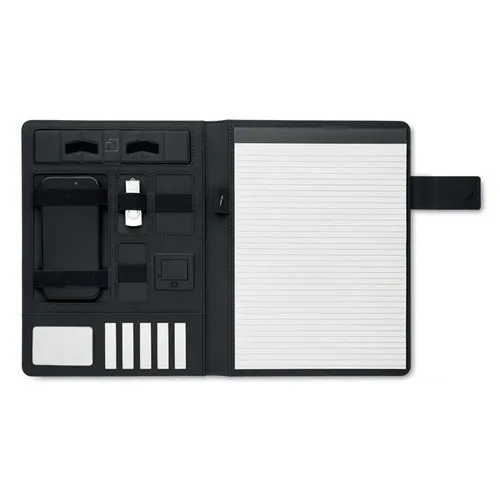 Portadocumentos A4 con cargador inalámbrico 15W ref MO2495 - Negro