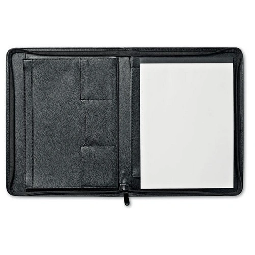 Porta documentos de piel con cremallera y bloc de notas ref MO7597