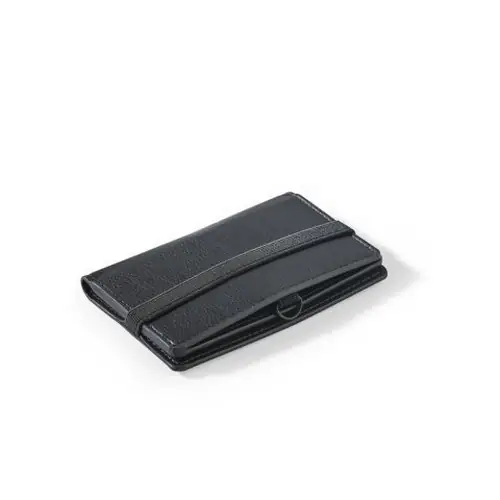 Portatarjetas de PU con cierre elástico ref 95128 - Negro