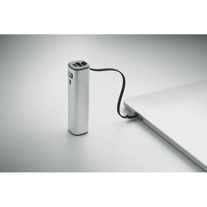 Powerbank 5000 mAh PD 20 W Powertube personalizable ref mo3144 - Plata Mate Abierta
