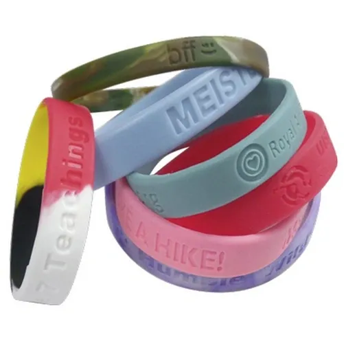 Pulsera de silicona con bajo-relieve y marcaje incluido ref SI17 - Surtidos
