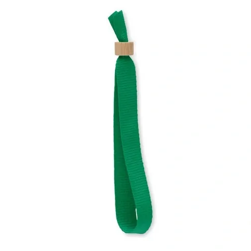 Pulsera RPET con cierre de anilla de bambú ref MO6706 - Front Verde