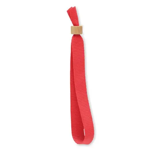 Pulsera RPET con cierre de anilla de bambú ref MO6706 - Rojo