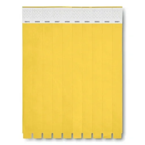 Pulsera DuPontTM Tyvek® numerada para eventos ref MO8942 - Amarillo
