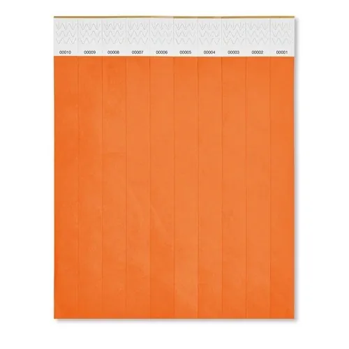 Pulsera DuPontTM Tyvek® numerada para eventos ref MO8942 - Back Naranja