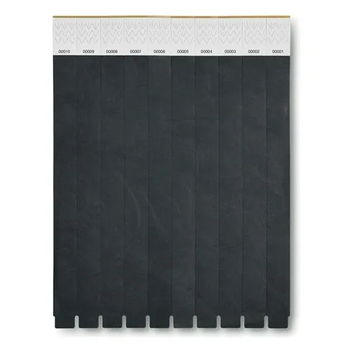 Pulsera DuPontTM Tyvek® numerada para eventos ref MO8942 - Back Negro