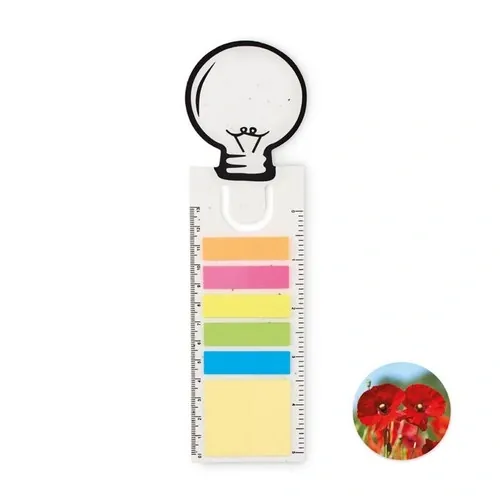Punto de libro bombilla con semillas de amapola ref MO6512 - Blanco