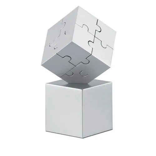 Puzzle 3D magnético decorativo y pisapapeles ref AR1810 - Front Plata Mate