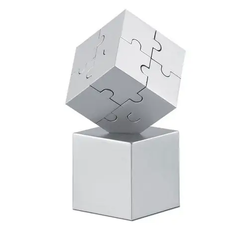 Puzzle 3D magnético decorativo y pisapapeles ref AR1810 - Plata Mate