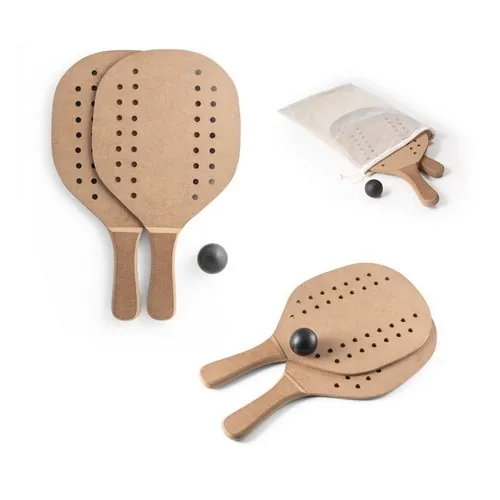 Raquetas de playa MDF con pelota en bolsa de algodón ref 98144 - 00