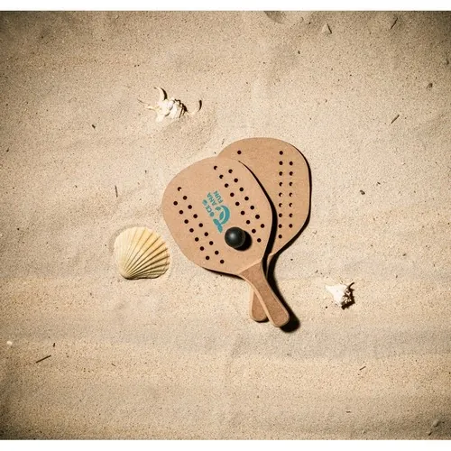 Raquetas de playa MDF con pelota en bolsa de algodón ref 98144 - Principal