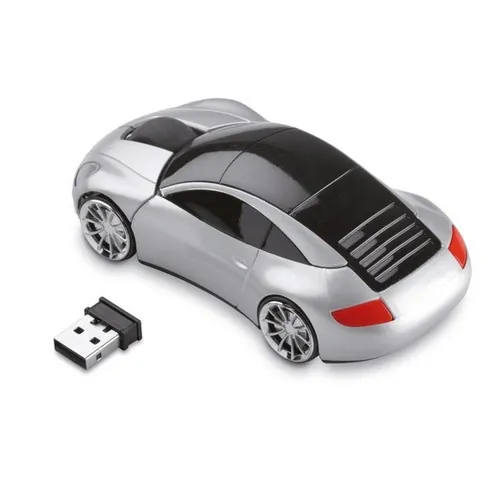 Ratón inalámbrico en forma de coche con receptor en maletero ref MO7641 - Back Plata Mate