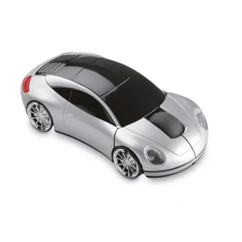 Ratón inalámbrico en forma de coche con receptor en maletero ref MO7641 - Front Plata Mate