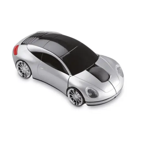 Ratón inalámbrico en forma de coche con receptor en maletero ref MO7641 - Plata Mate