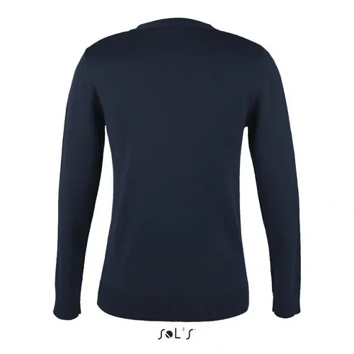 Rebeca de punto con cuello pico para mujer ref S90012 - Azul Marino Back