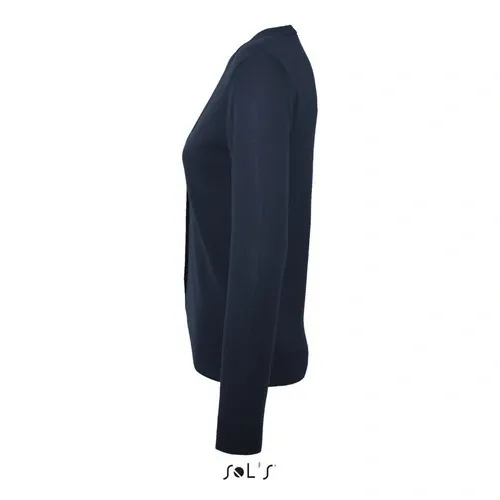 Rebeca de punto con cuello pico para mujer ref S90012 - Azul Marino Side