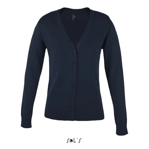 Rebeca de punto con cuello pico para mujer ref S90012 - Azul Marino