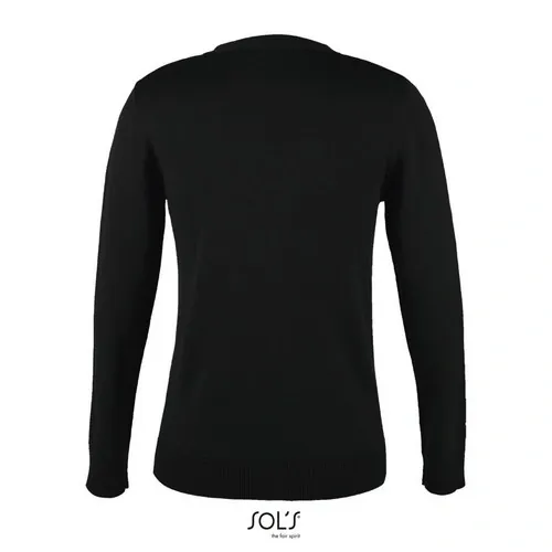 Rebeca de punto con cuello pico para mujer ref S90012 - Negro Back