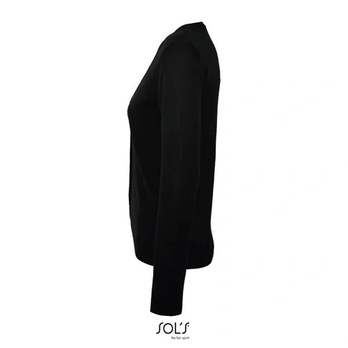 Rebeca de punto con cuello pico para mujer ref S90012 - Negro Side