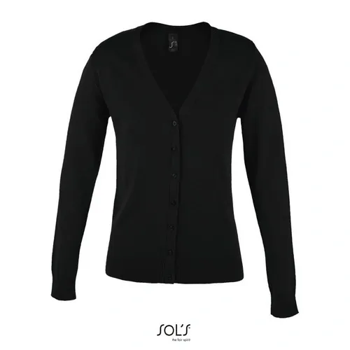 Rebeca de punto con cuello pico para mujer ref S90012 - Negro