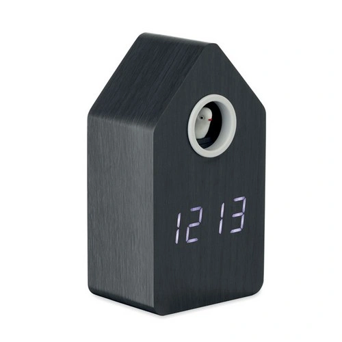 Reloj despertador cuco MDF con alarma y temperatura ref MO2731