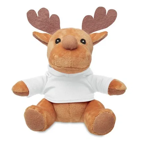 Reno de peluche con sudadera personalizable ref CX1469 - Blanco