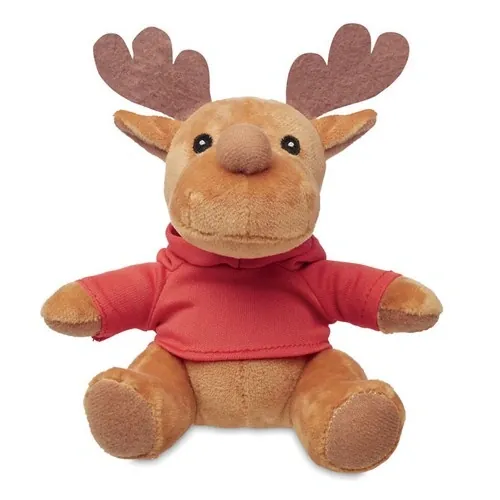 Reno de peluche con sudadera personalizable ref CX1469 - Front Rojo