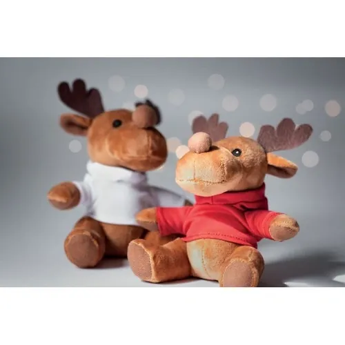 Reno de peluche con sudadera personalizable ref CX1469 - Item Ambiant Picture Rojo