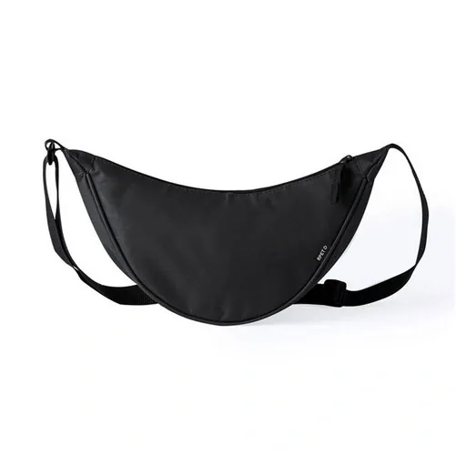 Riñonera RPET con bolsillo central y cinta ajustable ref ST21 - Negro