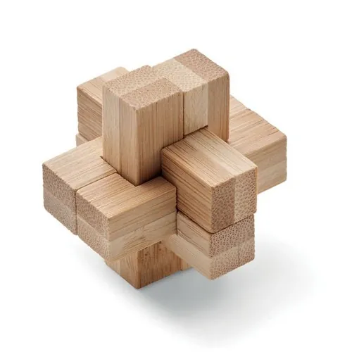 Rompecabezas de bambú ecológico en caja reciclada ref MO6988 - Front Madera
