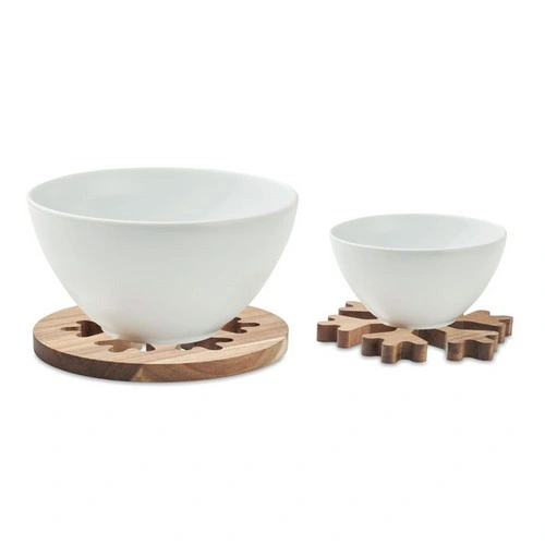 Salvamanteles de madera de acacia diseño copo de nieve ref CX1538