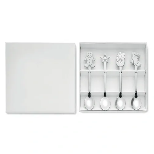 Cucharas de té navideñas de acero inoxidable ref CX1533 - Back Plata Mate