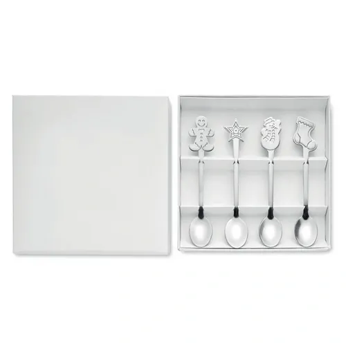 Cucharas de té navideñas de acero inoxidable ref CX1533 - Open Plata Mate