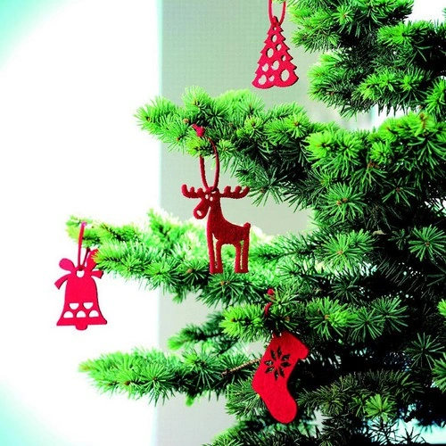 Adornos de fieltro para árbol de Navidad juego de 6 ref CX1335