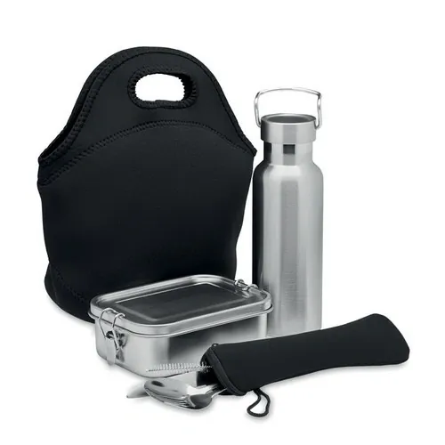 Set de utensilios portátiles en bolsa neopreno ref MO6765 - Front Negro