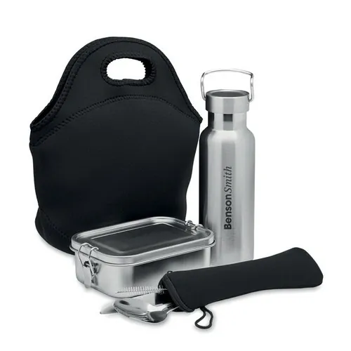 Set de utensilios portátiles en bolsa neopreno ref MO6765 - Printed Negro