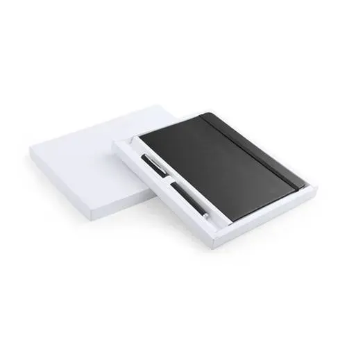 Set de bloc de notas con tapa suave y bolígrafo a juego ref 5041 - Negro