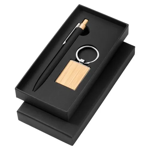 Set bolígrafo y llavero Teamy ref TE36 - Negro